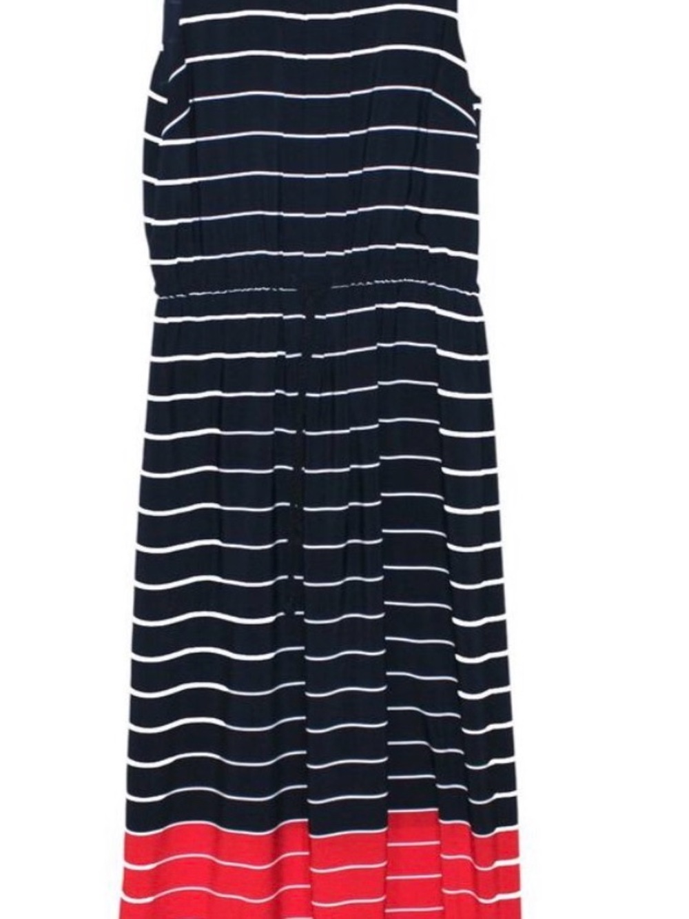 Tommy Hilfiger Navy and White Striped Midi Dress